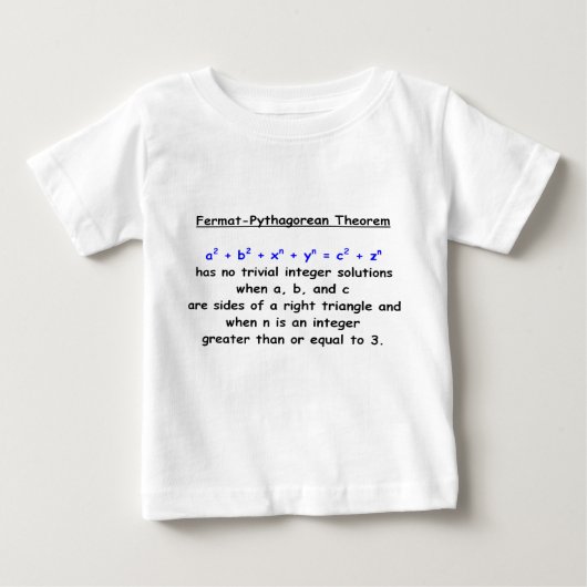 T-shirt Pour Bébé Théorème idiot Fermat-Pythagorien (Devant)