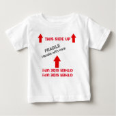 T-shirt Pour Bébé "This SIDE UP" Instructions pour la manipulation d (Devant)