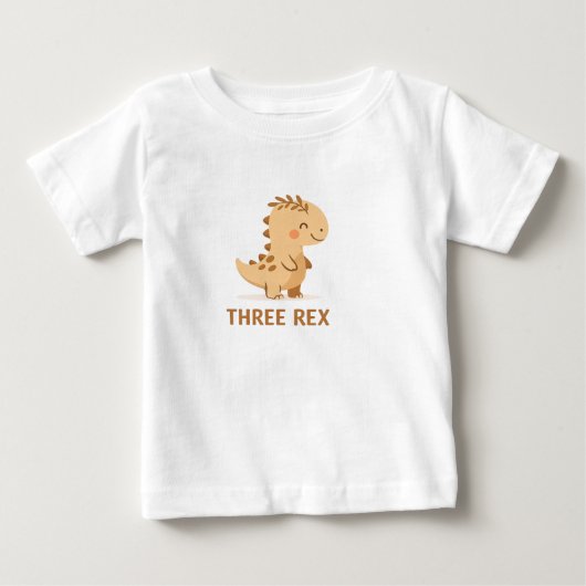 T-shirt Pour Bébé Three T-Rex Coffee Lovers – Cute Dinosaur Café Ill (Devant)