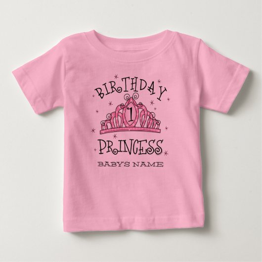 T-shirt Pour Bébé Tiara Princess 1er anniversaire Custom (Devant)