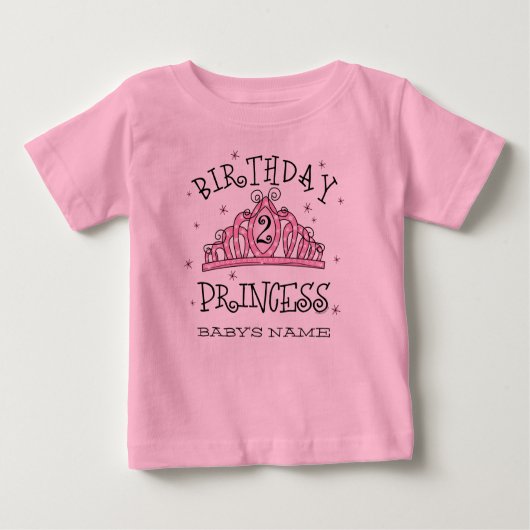 T-shirt Pour Bébé Tiara Princess 2e anniversaire Custom (Devant)
