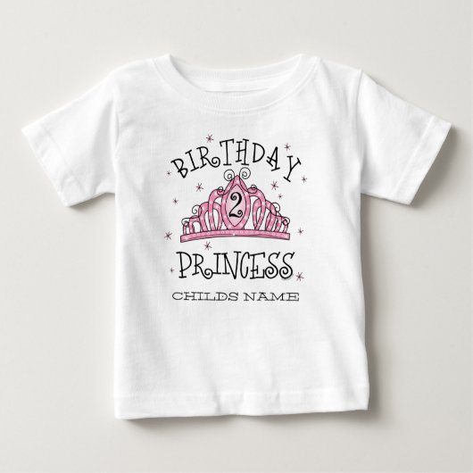 T-shirt Pour Bébé Tiara Princess 2e anniversaire T-Shir... - Customi (Devant)