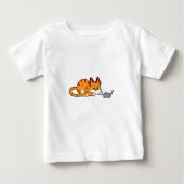T-shirt Pour Bébé Tiger chat avec souris (Devant)