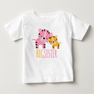 T-shirt Pour Bébé Tigers mignons "Grande soeur"