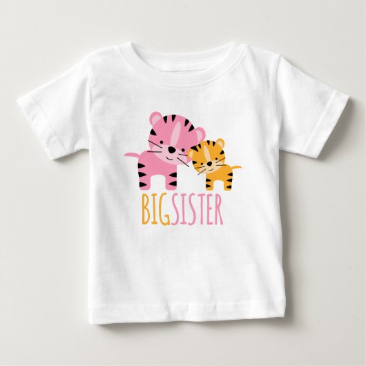 T-shirt Pour Bébé Tigers mignons "Grande soeur" (Devant)