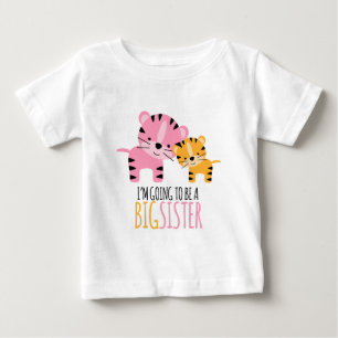 T-shirt Pour Bébé Tigers mignons "Grande Soeur À Être"
