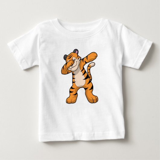 T-shirt Pour Bébé Tigre à Hip hop Dance Dab (Devant)