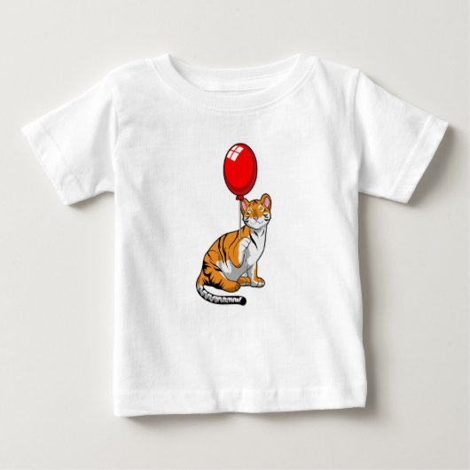 T-shirt Pour Bébé Tigre avec ballon (Devant)