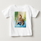 T-shirt Pour Bébé tigre avec bébé (Devant)