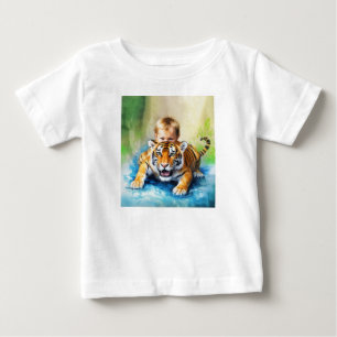 T-shirt Pour Bébé tigre avec bébé