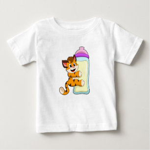 T-shirt Pour Bébé Tigre avec Bébé bouteille de lait
