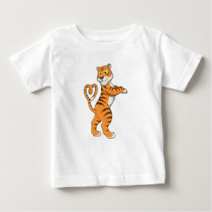 T-shirt Pour Bébé Tigre avec coeur