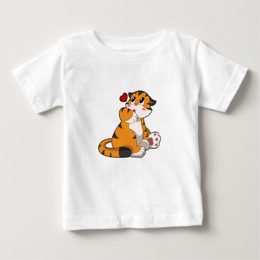 T-shirt Pour Bébé Tigre avec coeur (Devant)