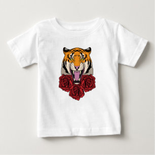 T-shirt Pour Bébé Tigre avec Rose