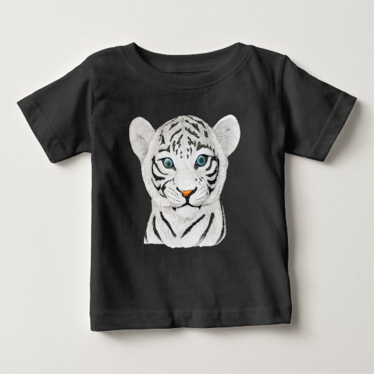 T-shirt Pour Bébé Tigre blanc croustillant - Art faunique mignon (Devant)