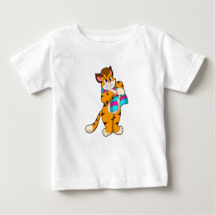 T-shirt Pour Bébé Tigre en hiver avec Écharpe