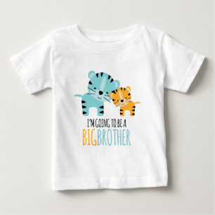 T-shirt Pour Bébé Tigre mignon "Big Brother To Be"