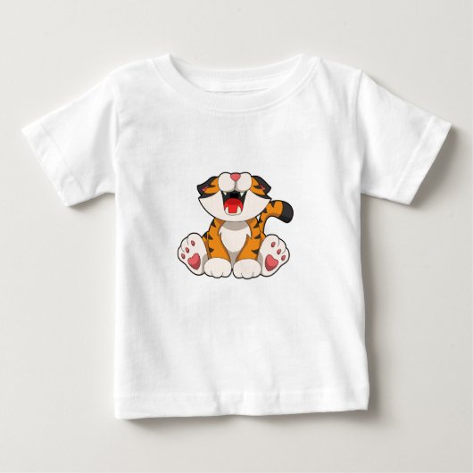 T-shirt Pour Bébé Tigre rougissant (Devant)