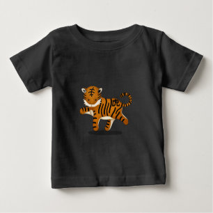 T-shirt Pour Bébé Tigre Zodiac chinois mignon noir