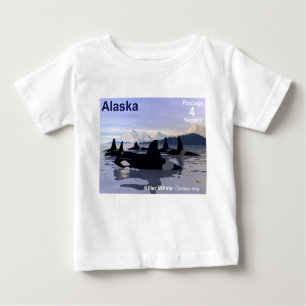 T-shirt Pour Bébé Timbre des baleines tueuses de l'Alaska