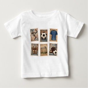 T-shirt Pour Bébé Timbres de football vintage Collection de football