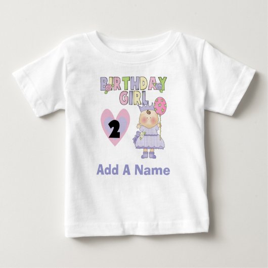 T-shirt Pour Bébé Tirage d'anniversaire personnalisé fille 2e annive (Devant)