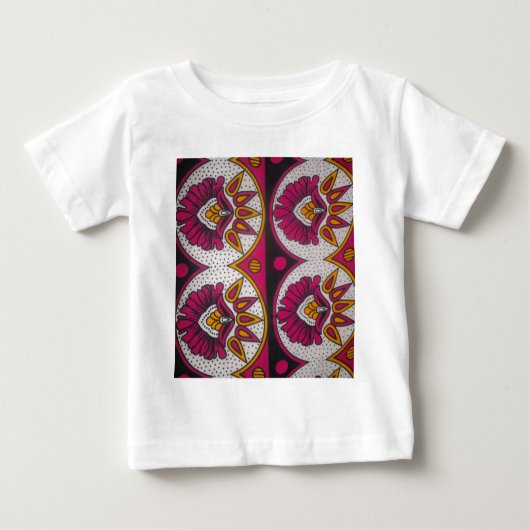 T-shirt Pour Bébé Tissu africain coloré Motif Art Print (Devant)