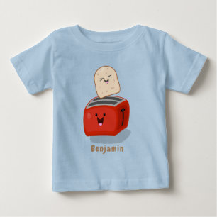 T-shirt Pour Bébé Toast de Cute kawaii et dessin animé de grille-pai