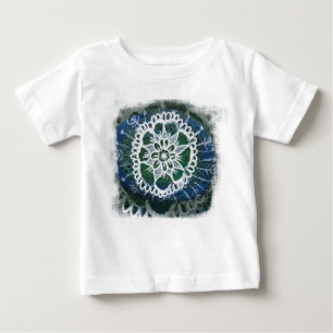 T-shirt Pour Bébé Toddler Ruffle Tee Blanc mandala bleu arrière - pl