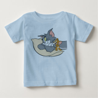T-shirt Pour Bébé Tom et Jerry sur le Coussin