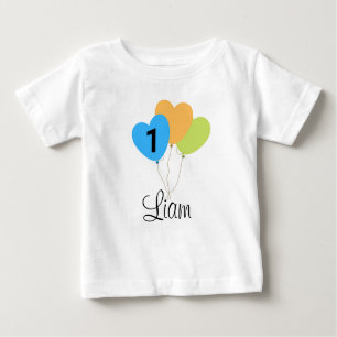 T-shirt Pour Bébé TON DESIGN/Nom de Premier Anniversaire Boy Ballon