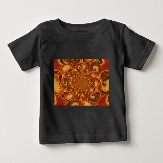 T-shirt Pour Bébé Tons Abstraits orange, marron et vert (Devant)