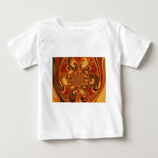 T-shirt Pour Bébé Tons Motifs tourbillonnants Orange, Brown, vert (Devant)