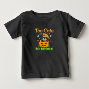 T-shirt Pour Bébé Too Cute To Spook Schnauzer Dog Halloween