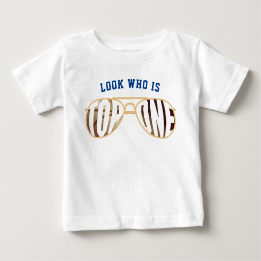 T-shirt Pour Bébé Top One Aviator Lunettes Premier Anniversaire (Devant)