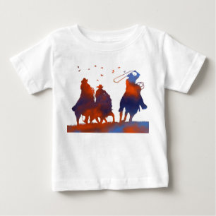 T-shirt Pour Bébé Top Toddler à roulettes de mignons cowboys