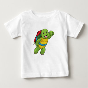 T-shirt Pour Bébé Tortue au volant avec fusée