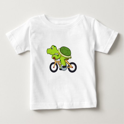 T-shirt Pour Bébé Tortue avec Bicyclette.PNG (Devant)