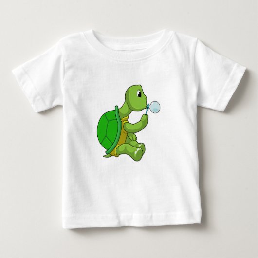 T-shirt Pour Bébé Tortue avec bulles de savon (Devant)