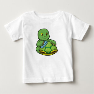 T-shirt Pour Bébé Tortue avec carapace et chiffon de nettoyage