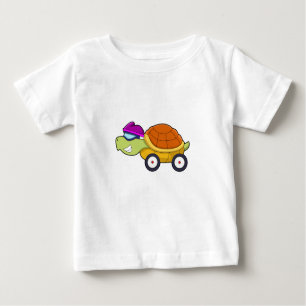 T-shirt Pour Bébé Tortue avec coquille comme voiture