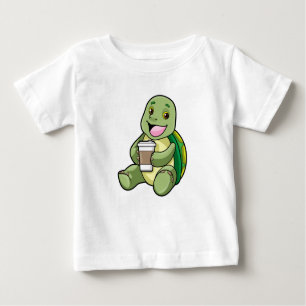 T-shirt Pour Bébé Tortue avec Shell & Café à aller