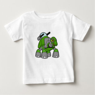 T-shirt Pour Bébé Tortue comme robot avec canons