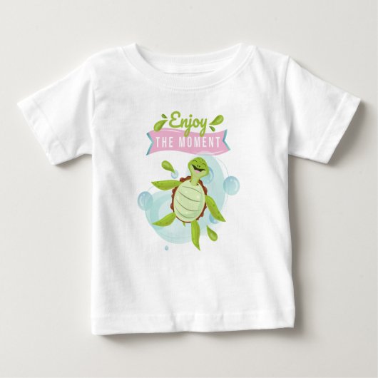 T-shirt Pour Bébé Tortue de caractère Heureuse de vivre (Devant)