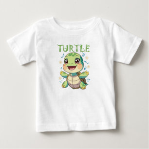 T-shirt Pour Bébé Tortue de dessin animé joyeuse