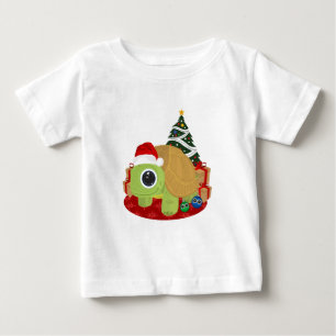 T-shirt Pour Bébé Tortue de Noël