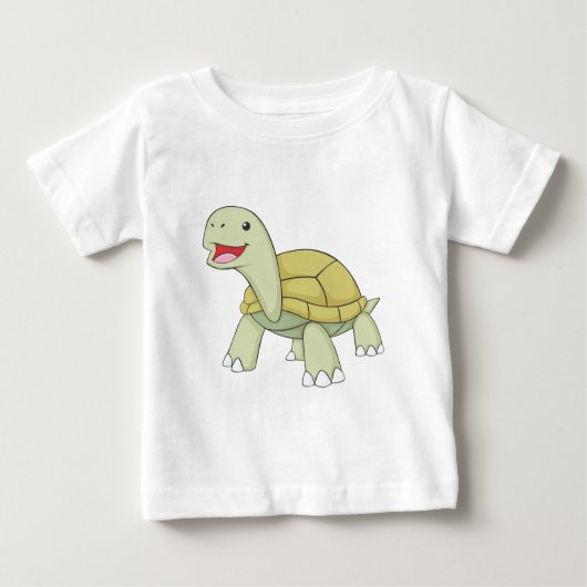 T-shirt Pour Bébé Tortue heureuse de Galapagos (Devant)