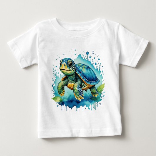 T-shirt Pour Bébé Tortue mignonne (Devant)