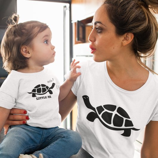 T-shirt Pour Bébé Tortue noire et blanche