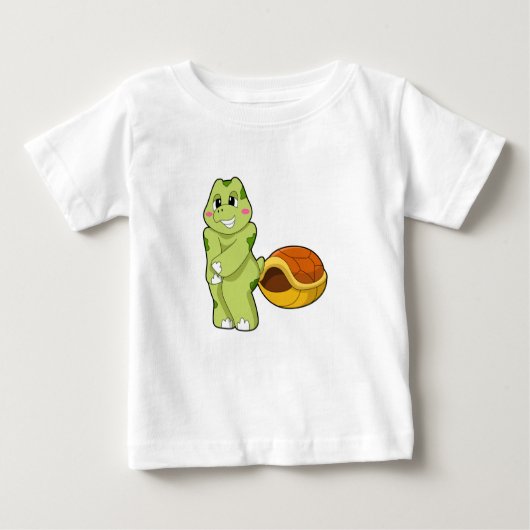 T-shirt Pour Bébé Tortue sans Shell Shy.PNG (Devant)